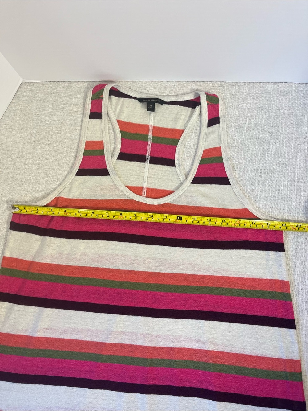 Banana Republic Linen Multicolor Striped Racerback Tank - Picture 4 of 8